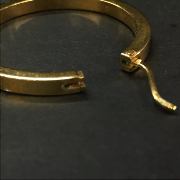 CELINE Gold Tone Hoop Earrings - Picture 7 of 8
